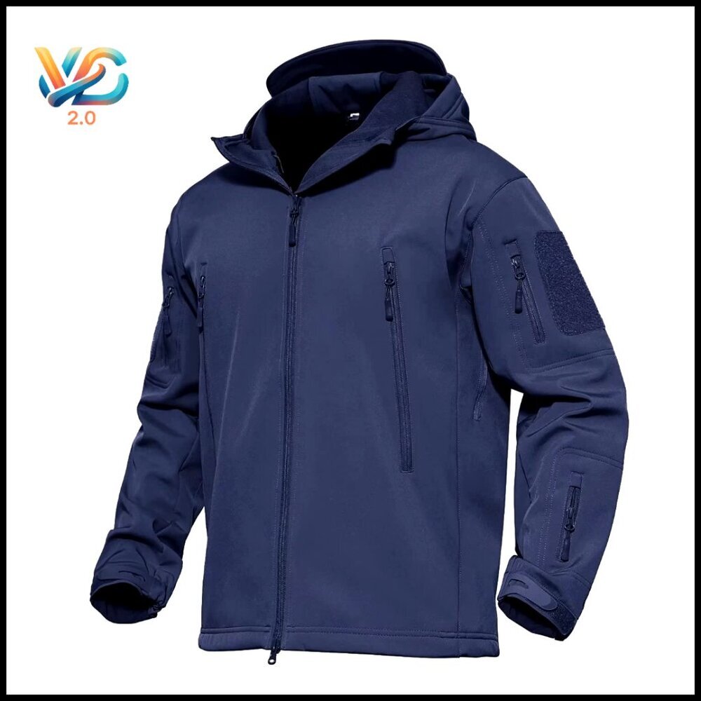 Men's Tactical Waterproof Fleece Lined Softshell Jacket with‎ 7 Pockets